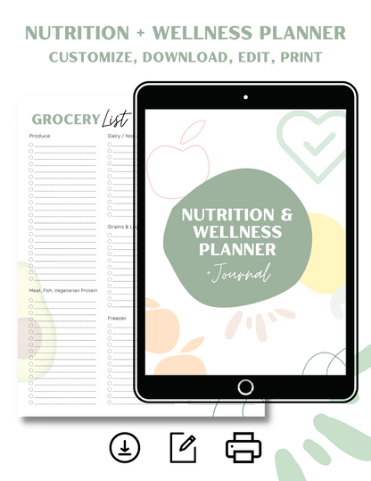 Nutrition and Wellness Planner & Journal